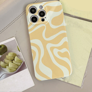 Funda Protectora Rígida para Teléfono Móvil con Diseño de Ondas Amarillas, para <span class=keywords><strong>iPhone</strong></span> 8, X, Xr, Xs, 11, 12, 13, <span class=keywords><strong>14</strong></span>, 15, 16, 17 Pro Max - Product Image 2