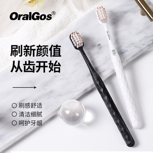 OralGos Soft Bristle Toothbrush Adult Manual Wide Head Gentle Care for Sensitive <b>Gums</b> - Product Image 2