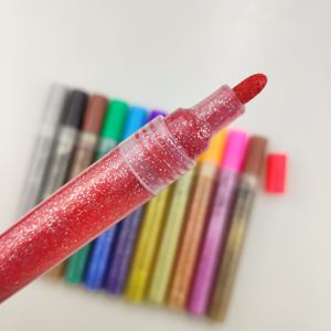 Marqueurs de peinture acrylique à paillettes bon marché, peinture métallique permanente, stylos de peinture, peinture acrylique à base d'eau pour fenêtres - Product Image 2
