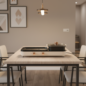 Parrilla Eléctrica Multifuncional 2 en 1 de 2000W con Olla Caliente, Tendencia 2026, Sartén Antiadherente sin Humo para Uso Doméstico en Interiores - Product Image 1