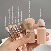 Juego de Brochas de Maquillaje Profesionales Mini 8 en 1 de Alta Calidad al por Mayor, Marca Privada, Logotipo Personalizado, Brochas Veganas