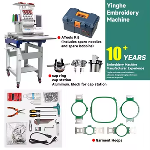 Máquina de bordado plano Digital de un solo cabezal, operación Manual, 9-15 agujas, Motor de núcleo de 1200 Rpm, multifuncional para camisetas, sombreros - Product Image 5
