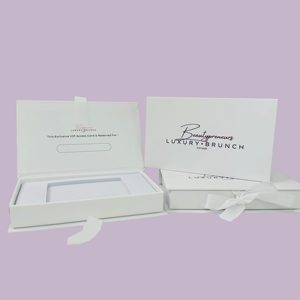 Wholesale Custom Luxury Credit <b>Card</b> Packaging Gift Box with Matt Lamination <b>Embossing</b> Rigid Cardboard and Ribbon Closure - Product Image 1