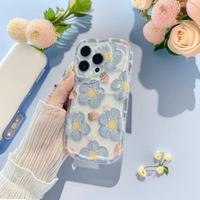 Coque antichoc en TPU à motif floral, finition par pulvérisation, pour modèles 17 Pro Max, style INS, japonais/coréen, Instagram, européen