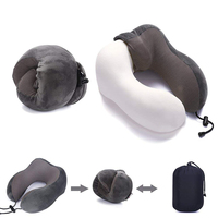 Ensemble anti-ronflement multifonctionnel et rafraîchissant gonflable : Masque pour les yeux, coussin de soutien pour le cou, oreiller de voyage ergonomique en mousse à mémoire de forme en U 3-en-1
