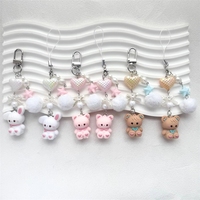 Porte-clés lumineux DIY motif chat et lapin en PVC, impression UV, design souple et respirant, multi-usage pour accessoires de téléphone