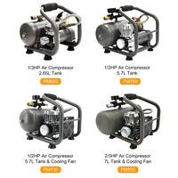 Compresor de Buceo Portátil PM720 de 1/2HP con Tanque de 5.7L, Bomba de Motor de Pistón, DC 12V, Refrigerado por Aire, Lubricación sin Aceite, Funcionamiento Silencioso