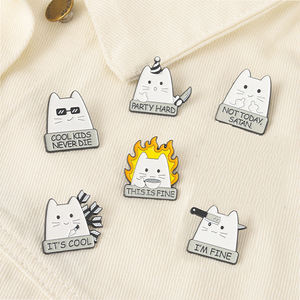 IT'S เข็มหมุดลงยาตัวอักษรสีขาวปรับแต่งได้,เข็มกลัดปกปักเข็มกลัดโลหะเครื่องประดับของขวัญสำหรับเด็กผู้หญิง - Product Image 1