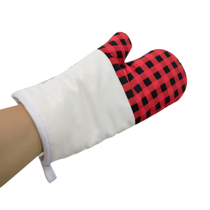 Maniques de cuisine personnalisées en sublimation, motif écossais <span class=keywords><strong>rouge</strong></span> buffle, pour cadeaux de Noël - Product Image 5