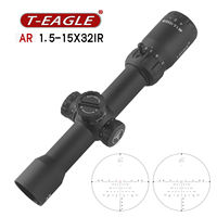 Lunette de chasse professionnelle T-Eagle pour arbalète AR 1.5-15x32 HD avec tube de 30 mm et éclairage