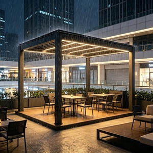 หลังคาผ้าใบอัจฉริยะ RKOVE ดีไซน์สวยงาม ทนทาน ใช้งานกลางแจ้งได้หลากหลาย พร้อมระบบปรับแสงแดด  ดีไซน์กันลม  พร้อมระบบทำความร้อน  มีให้เลือกหลายสี - Product Image 5