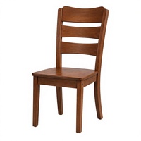 Chaise de salle à manger en bois massif, chaise d'appoint en bois couleur noyer, dossier en échelle, pour la maison et les restaurants