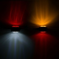 Luz Lateral LED Redonda de Dos Tonos, Base Roja Ámbar Negra, 12V 24V, para Camión, Remolque, Furgoneta, Autobús, Impermeable