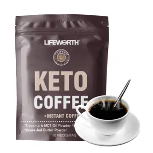 Lifeworth Gewichtsverlies Groene Koffie Natuurlijke Gezonde Dieet Controle Mct Maaltijdvervanger Voedsel Instant Slanke Keto Koffie