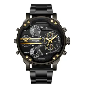 Mannen Grote Wijzerplaat Rvs Analoog Quartz Sport Horloge Duurzaam Beweging Modieuze Luxe Casual Bedrijvengids Horloge Voor Mannen