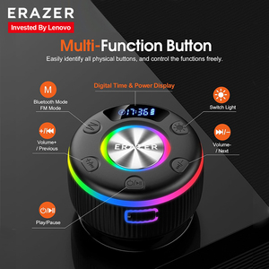 Erazer XM102 Loa <span class=keywords><strong>Bluetooth</strong></span> di động Báo động kỹ thuật số độ nét cao Đèn nhiều màu RGB Tuổi thọ pin siêu dài 8 giờ - Product Image 3