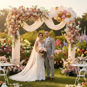 Düğün Çardağı Arka Plan Standı Kare Düğün Kemeri ve Balon Kemeri Fotoğraf Kabini Arka Planı, Bebek Partisi, Doğum Günü Partisi Dekorasyonu için - Product Image 4