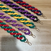 Chaîne épaisse en acrylique givré néon pour sac, cordon de téléphone rétro multicolore, chaîne de suspension pour sac à bandoulière et sac banane