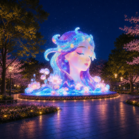 Schlafendes Mädchen Lichtinstallation Nachtszene Thanksgiving Diwali Abschlussfeier Handgefertigte Wasserdichte Leuchtende Außen-/Innendekoration