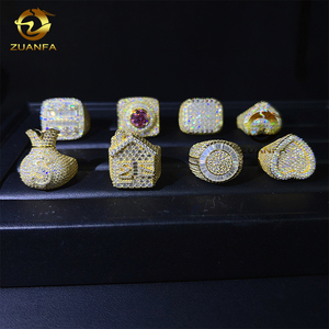 Nhẫn Bộ sưu tập đồ trang sức mỹ vượt qua Kim Cương Tester vvs moissanite Iced out Nhẫn người đàn ông đá 925 Bạc Vàng moissanite Nhẫn - Product Image 2