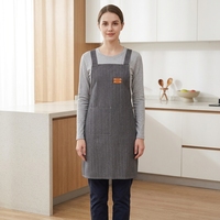 Tablier de cuisine et barbecue imperméable en pur coton avec poches, personnalisable avec logo, pour femmes et hommes