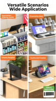 Nuevo Soporte para Monitor, Base Estable de Poste Simple, para Monitores de Oficina de 13-32 Pulgadas, Inclinación, Giro y Rotación Ajustables, Aleación de Acero, VESA 75/100mm