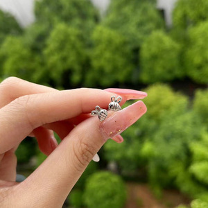 Boucles d'oreilles en or blanc E1903, bijoux fantaisie unisexes mignons, cadeau de mode - Product Image 5