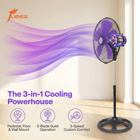 Ventilateur sur pied 3-en-1 personnalisable de 18 pouces avec 5 ou 7 pales, moteur en cuivre puissant et silencieux, ventilateur mural et de sol pour la vente en gros