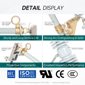 ड्रॉप-आउट फ्यूज आउटडोर सिरेमिक फ्यूज कटआउट उच्च वोल्टेज 24kv 22kv 15kv 12kv सुरक्षात्मक उपकरण उछाल बकाया - Product Image 3