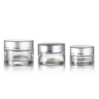 Vente en gros d'usine fournisseur ODM OEM 5g 10g 15g 30g 50g 100g Bocal en verre de couleur personnalisée Pot en verre vide pour crème contour des yeux Baume à lèvres avec couvercle en plastique aluminium