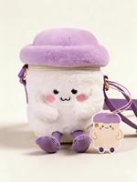 Sac à dos esthétique personnalisé en peluche moelleuse en PVC avec fausse fourrure Sherpa pour unisexe, sac de mode pour Halloween, certifié CE EN71