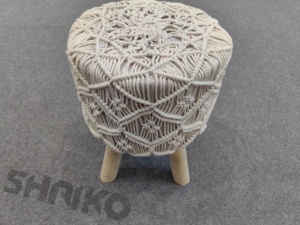 Round Soft <strong>Footstool</strong>, Cotton Rope Woven <strong>Low</strong> <strong>Footstool</strong>, Stable Three Legged <strong>Low</strong> <strong>Footstool</strong> for Living Room,bedroom - Product Image 3