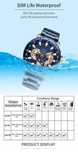 Reloj de Pulsera para Hombre 8363, Cronógrafo, Correa de Acero Inoxidable, Resistente al Agua 3 ATM, Reloj de Cuarzo de Lujo para Hombre - Product Image 6