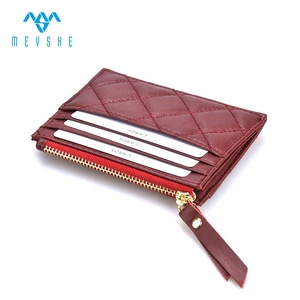 Custom High Quality Genuine Sheep Leather Credit Card and <strong>Zip</strong> Coin Purse Embroidery Stylish RFID Blocking <strong>Wallet</strong> for Women - Product Image 2