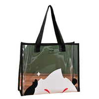 Sac de shopping transparent pour femmes, sac à main de plage en PVC transparent, logo personnalisé, sac de shopping givré, sac cadeau en plastique imperméable de grande taille