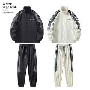 High Street <b>Men's</b> Sports <b>Jacket</b> Set 100% Polyester Water-Repellent Stand Collar Zipper Closure Custom OEM Streetwear <b>for</b> Autumn - Product Image 1