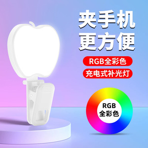 Mini lampe RGB pour diffusion en direct, selfie, clip pour téléphone portable, rechargeable, température de couleur réglable - Product Image 1