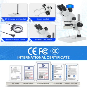 Microscopio Estéreo Trinocular SANQTID TD-745P-VB20A con <span class=keywords><strong>Zoom</strong></span> Continuo de 7-45X, Cámara Industrial HDMI/USB/VGA para Reparación de PCB de Teléfonos Móviles - Product Image 3