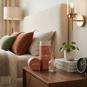 Aikun Clear IP16 Glass <b>Bottle</b> 44ml Natural Rattan <b>Reed</b> <b>Diffuser</b> With Cylinder Gift Box Floral Fresh Scent For Bedside Table - Product Image 1