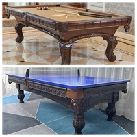 Maßgefertigter Klassischer Retro-Stil Marmor-Steinplatte Schwarze Schieferplatten Billardtisch aus Eichenholz in 7ft, 9ft, 8ft Größe