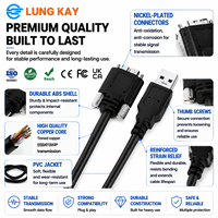 Cable USB 3.0 OEM de Fábrica, Ángulo Recto, de Tipo A a Micro B M2, con Tornillos de Bloqueo, 5Gbps, Cable de Datos Industrial para Cámara de Visión Artificial
