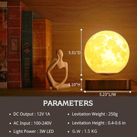Lámpara Lunar de Levitación Magnética - Luz Nocturna Flotante Impresa en 3D con Rotación de 360° °   Decoración Giratoria Inteligente para Dormitorio u Oficina, Ideal para Regalo