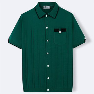 Nueva Llegada: Camiseta Polo Personalizada Verde y Blanca para Hombre, Transpirable, de Viscosa Tejida, para Uso en Restaurantes - Product Image 3