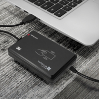 Lector de Tarjetas de Control de Acceso RFID USB Inteligente de 13.56 MHz, Segunda Generación, ISO 14443A, de Escritorio, Plástico ABS, Sin Contacto, RS232, Lectura de 0-3 m