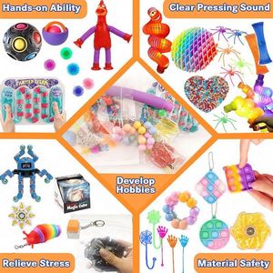 Lot de jouets anti-stress sensoriels à presser, anti-éclatement, avec chaîne tournante et jouets Taba Squishy pour enfants - Product Image 2