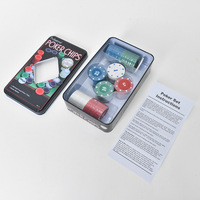 Chivan Wholesale - Ensemble de 100 jetons de poker en plastique dans une boîte en fer - Jetons de poker pour Baccarat et Texas Hold'em