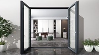 Puerta Abatible Lateral de PVC Personalizada, Aislamiento Acústico, Resistente al Viento, Puerta de Entrada de Plástico para Proyectos de Construcción Residencial