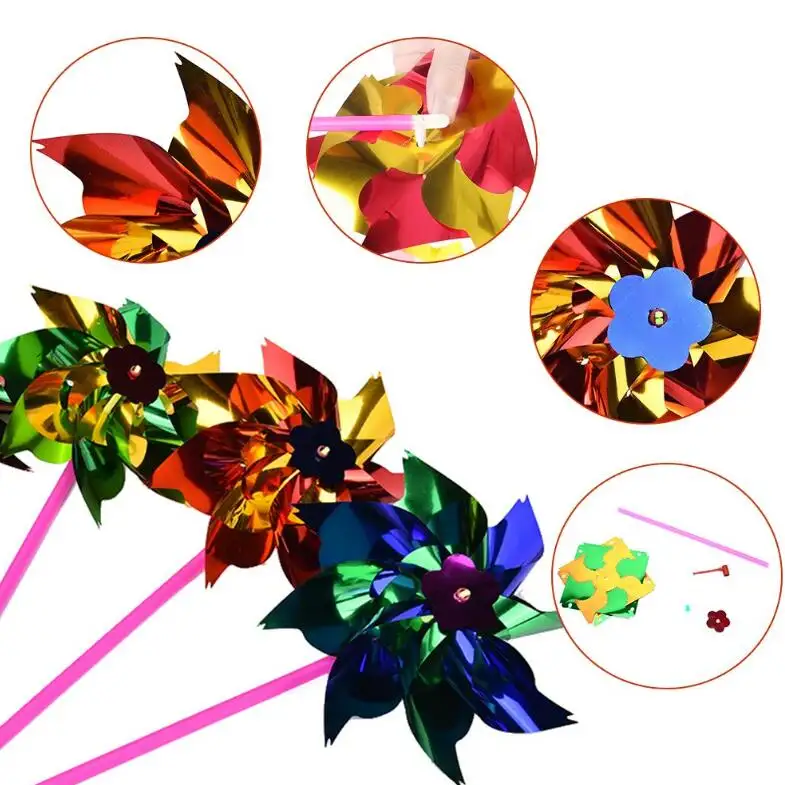 2024 New Hot Sale Plastic Pinwheel Toys DIY Creative Toy Windmill For Kids