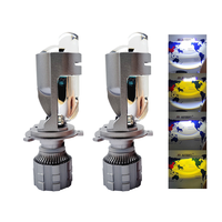 Personnalisé A82 H4 LED Projecteur Phare Double Couleurs Blanc Jaune Mini Lentille 12V Voiture/Moto Haut/Bas Faisceau 6000k Couleur