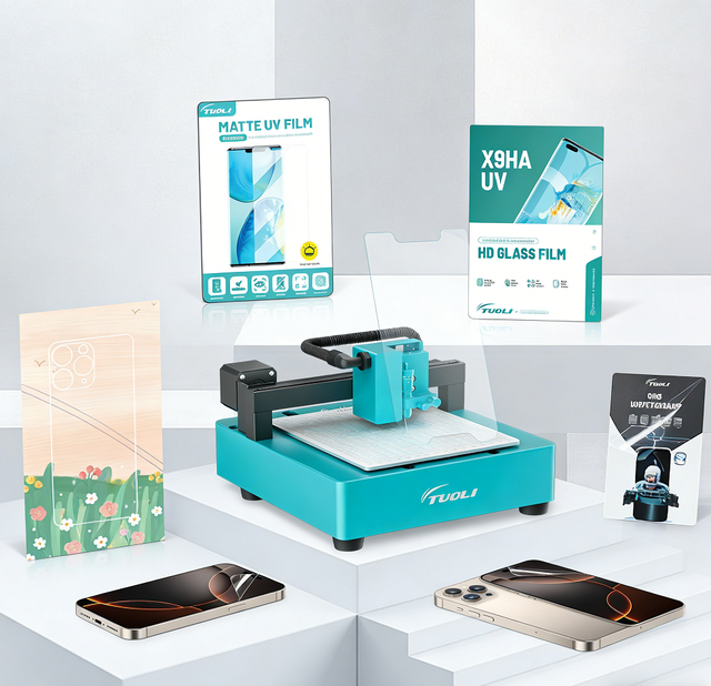 Customized Fully Automatic Mobile Phone Screen Protector Cutting Tpu Hydrogel Film Back Skin Sticker Cut Plotter Machine
